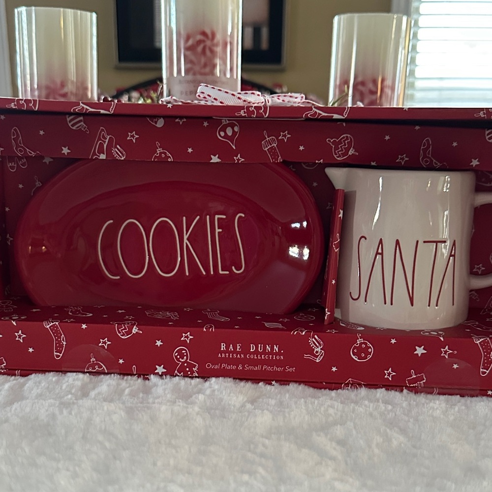 Rae Dunn Red Cookies and Santa Mug Set